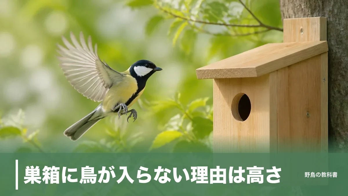 巣箱に鳥が入らない理由は高さ｜シジュウカラは170〜230cmを選んでいたのアイキャッチ画像