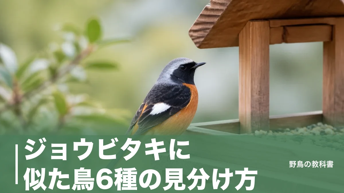 ジョウビタキに似た鳥6種の見分け方｜翼の白い紋とオレンジの腰が決め手のアイキャッチ画像