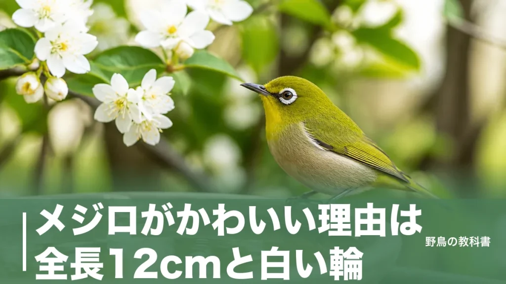 メジロがかわいい理由は全長12cmと白い輪｜庭に呼ぶ木と水の条件のアイキャッチ画像
