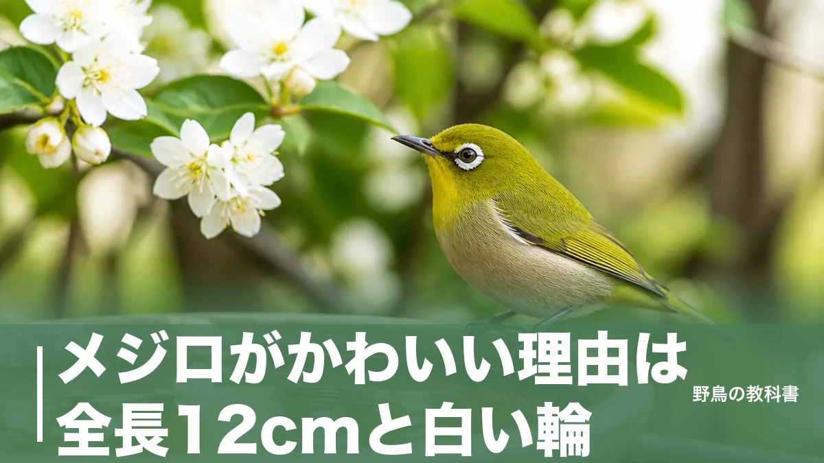メジロがかわいい理由は全長12cmと白い輪|庭に呼ぶ木と水の条件のアイキャッチ画像