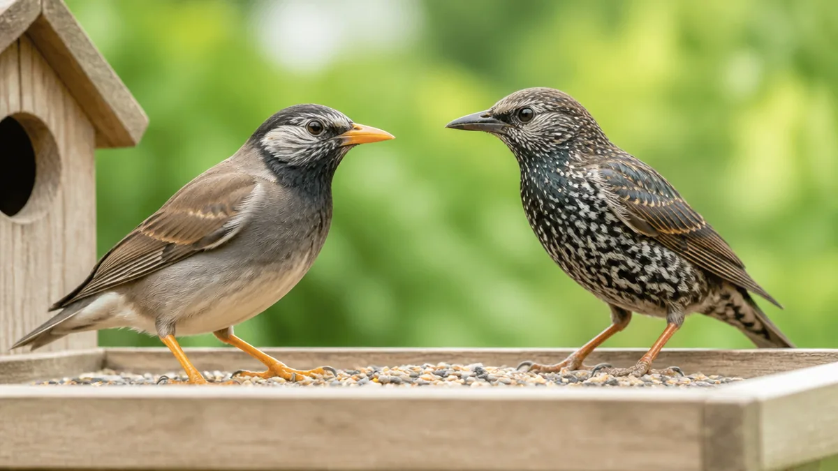 その鳥、本当にムクドリ? 最初に見るのは足とくちばしの色の解説画像