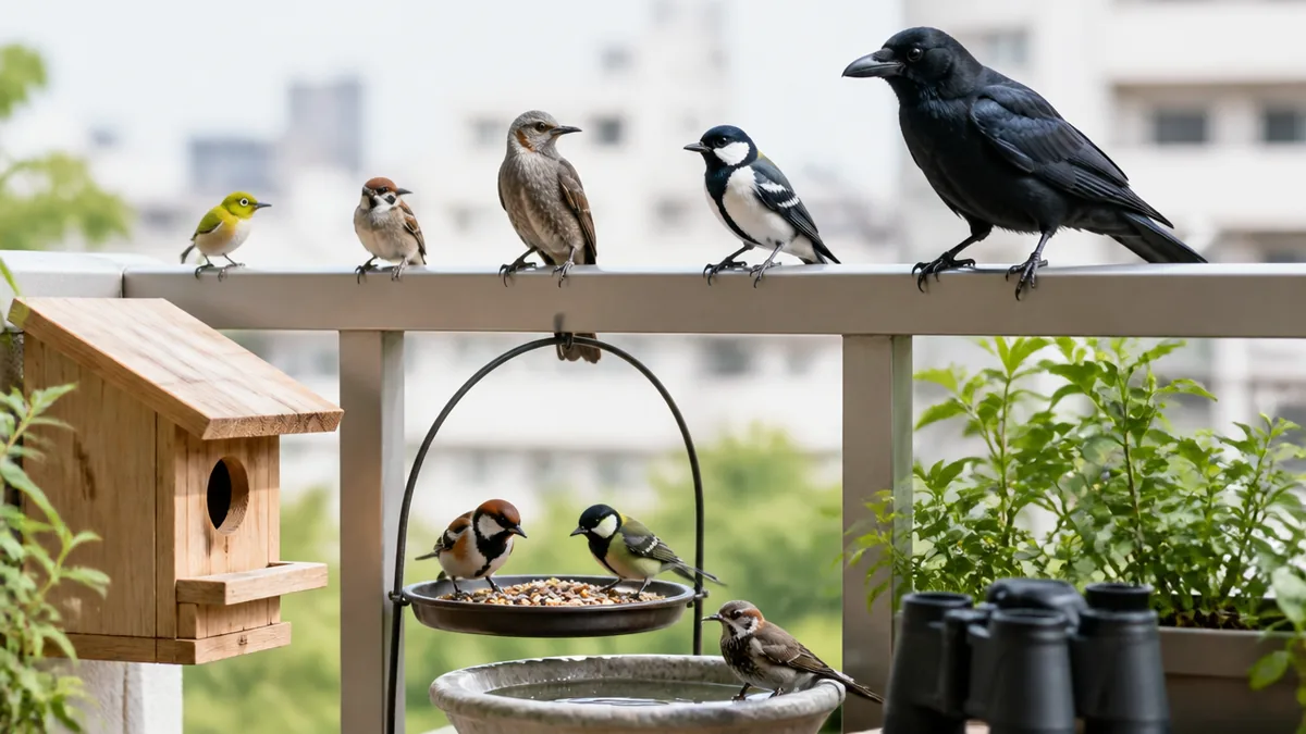 ベランダに来る鳥の種類は、まず大きさで3つに分けると絞れるの解説画像