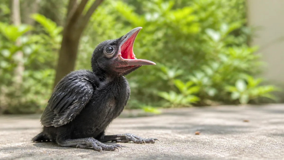 カラスの雛が地面にいたら、まず20メートル離れてくださいの解説画像