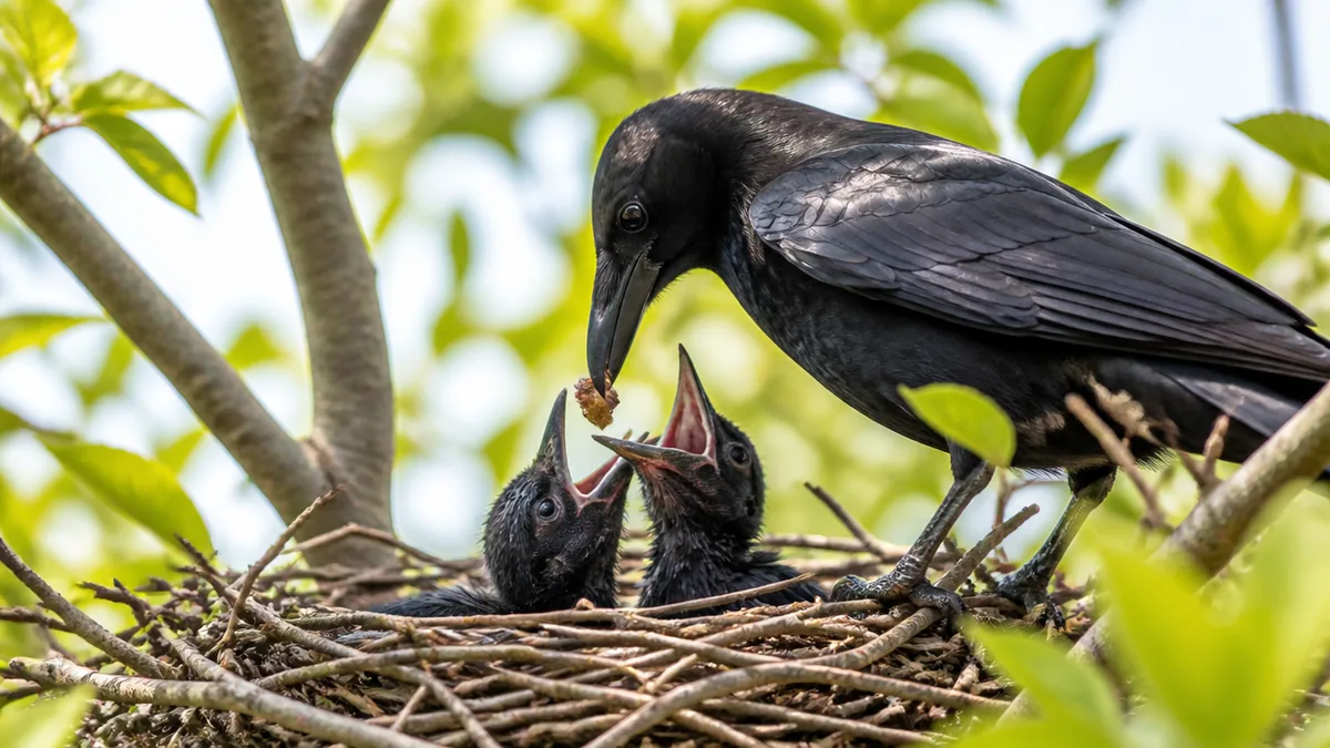 カラスの繁殖期は3月下旬から7月上旬｜4か月弱の子育てシーズンの解説画像