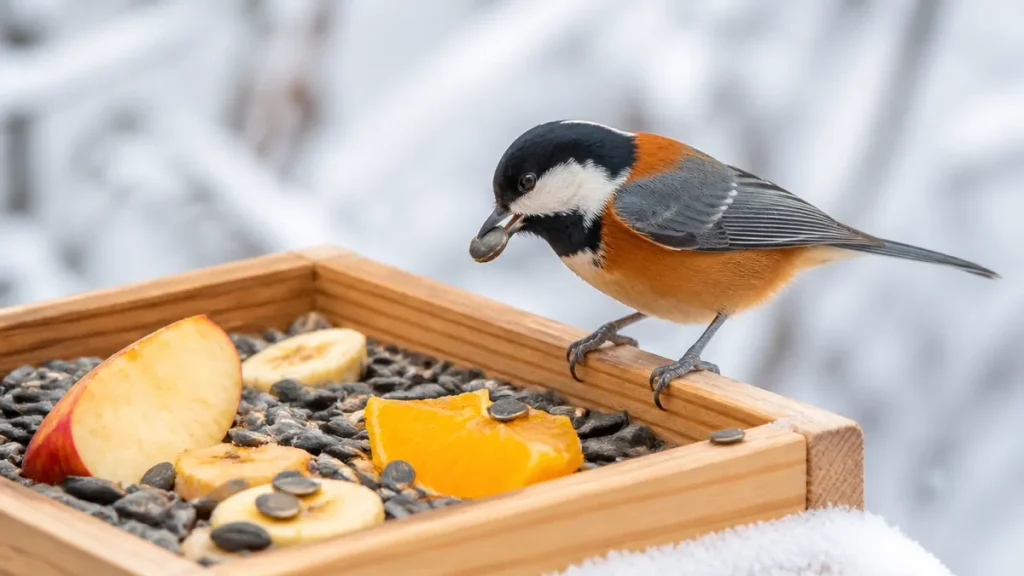 野鳥の餌台、12〜2月だけが正解？来る鳥が変わる高さ・置き場所と餌の選び方のアイキャッチ画像