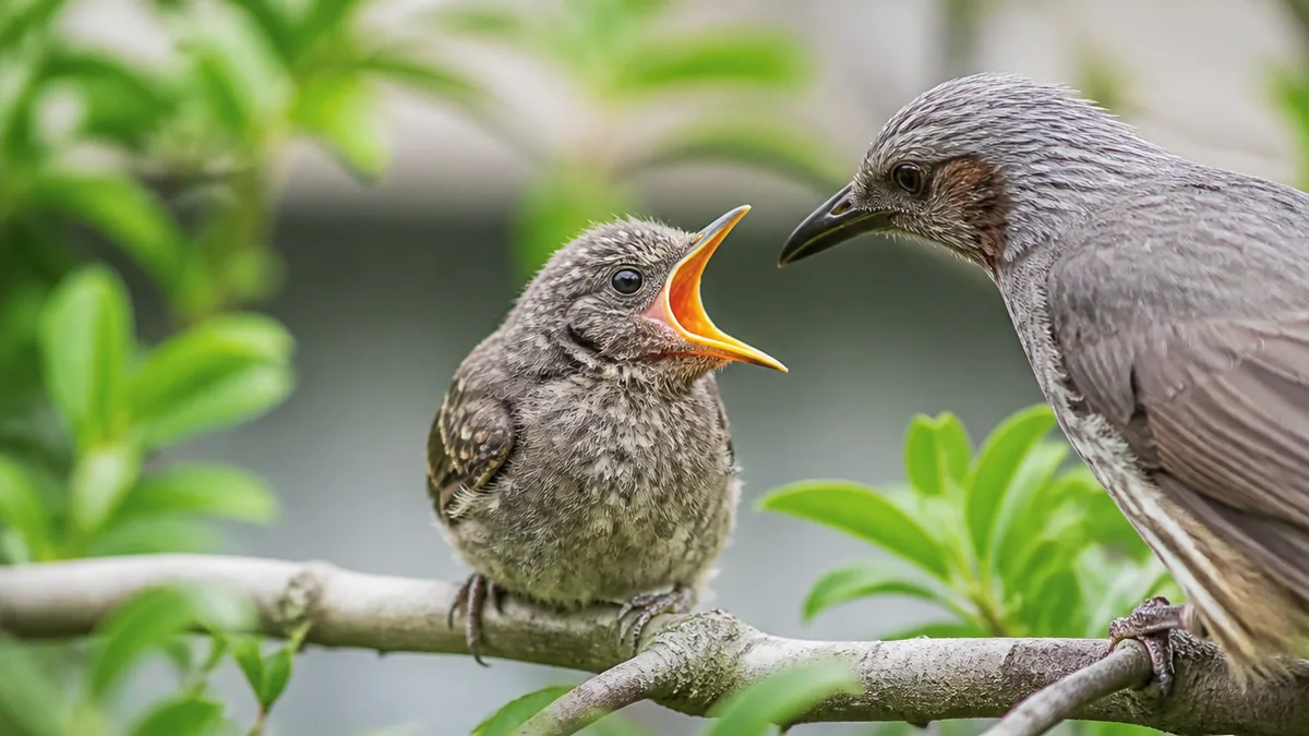 巣立ち雛と親鳥、見分けるポイントは尾と嘴にありますの解説画像
