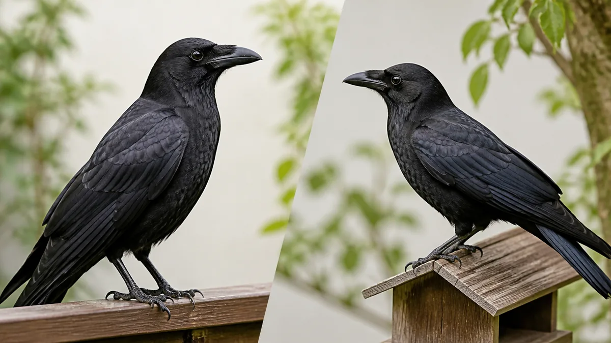そもそも庭に来るのはどっち?57cmと50cmのカラスの見分け方の解説画像