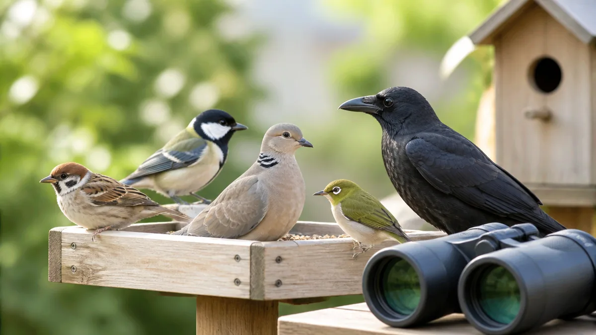 鳥の種類一覧の入口になる、身近な5種の見分け方の解説画像