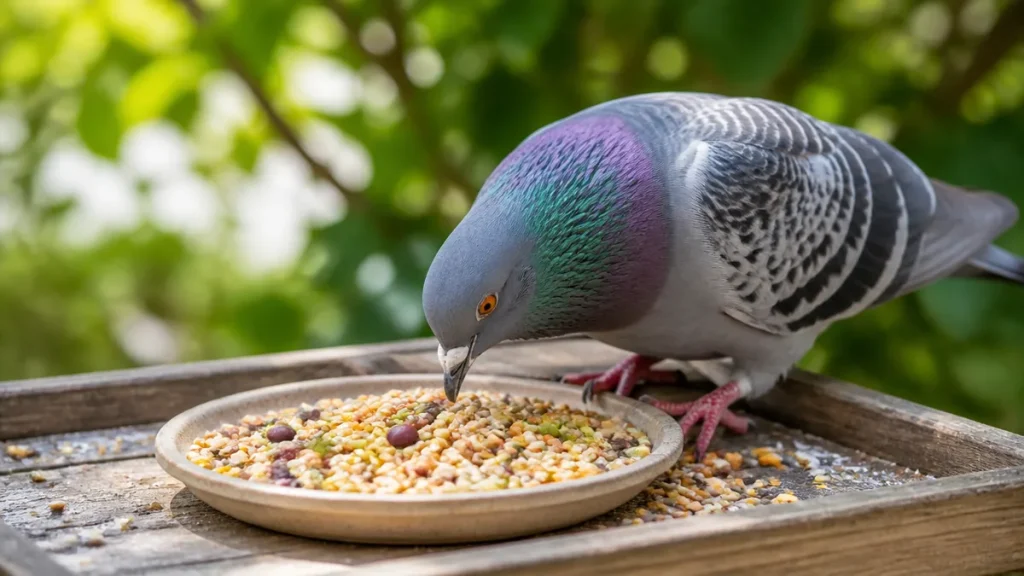 鳩の食べ物は穀類と豆類が主役｜1日に体重の10分の1を食べるドバトの食卓のアイキャッチ画像