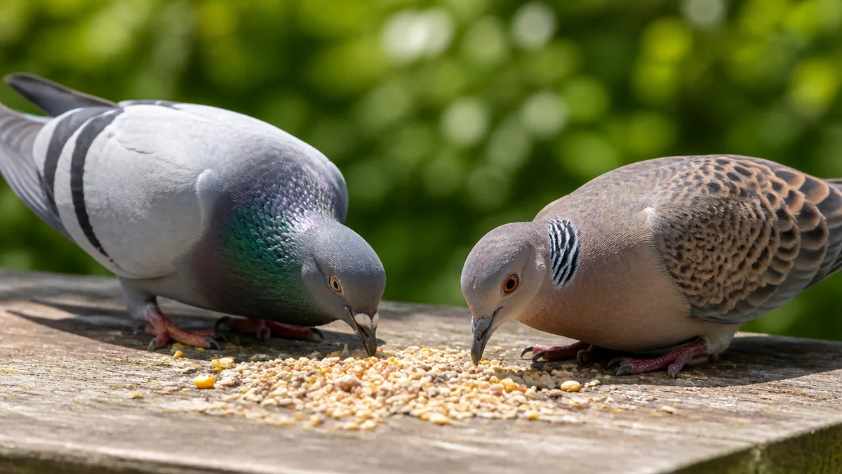 ドバトとキジバトは、食べているものが違うの解説画像