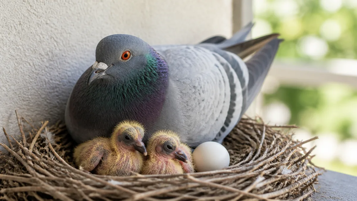 鳩が巣を作ったら中の確認が先｜卵があれば巣立ちまで1ヶ月は動かせないのアイキャッチ画像